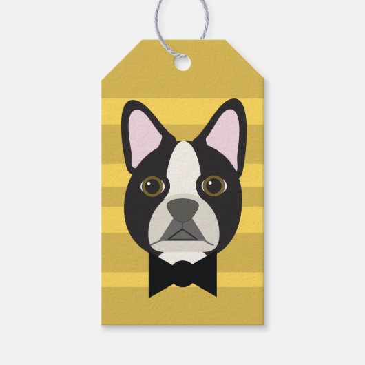 Boston Terrier Geschenkanhänger (Vorderseite)