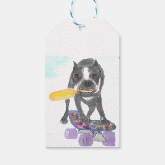Boston Terrier Geschenkanhänger (Rückseite)