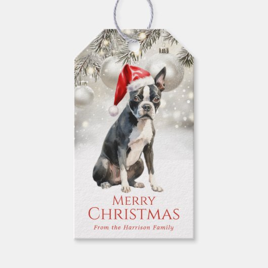 Boston Terrier Geschenkanhänger (Vorderseite)