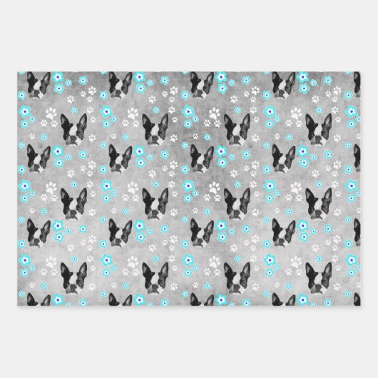 Boston Terrier Geschenke, Zubehör und Geschenkpapier Set (Vorderseite)