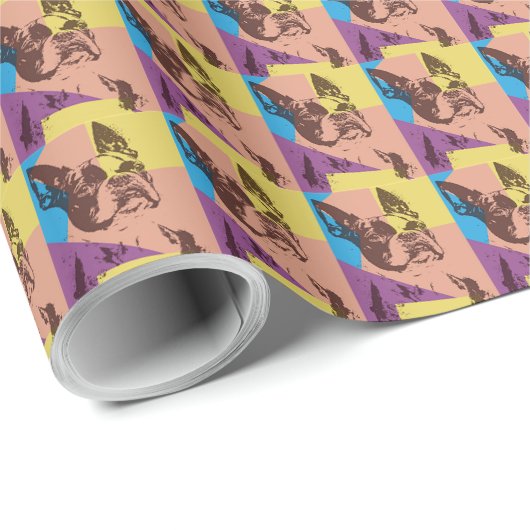 Boston Terrier Geschenkpapier (Rolleneckpunkt)