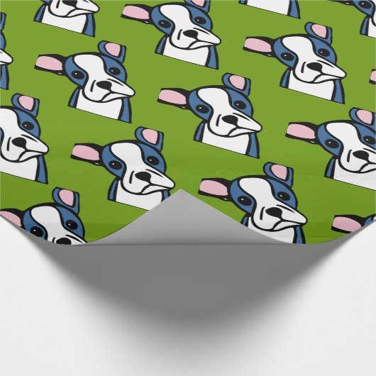 Boston Terrier Geschenkpapier (Ecke)