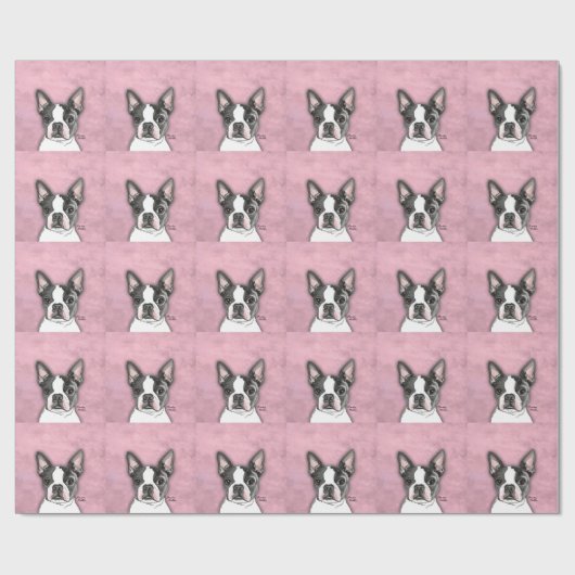 Boston Terrier Geschenkpapier (Flach)