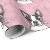 Boston Terrier Geschenkpapier (Rolleneckpunkt)