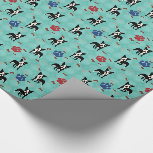 Boston Terrier Geschenkpapier (Ecke)