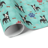 Boston Terrier Geschenkpapier (Rolleneckpunkt)