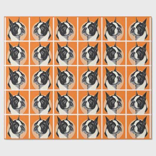 Boston Terrier Geschenkpapier (Flach)