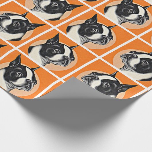 Boston Terrier Geschenkpapier (Ecke)