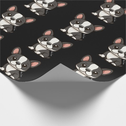 Boston Terrier Geschenkpapier (Ecke)