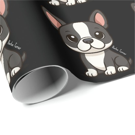 Boston Terrier Geschenkpapier (Rolleneckpunkt)