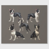 Boston Terrier Geschenkpapier (Flach)