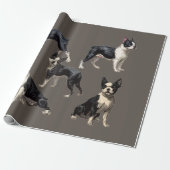 Boston Terrier Geschenkpapier (Ungerollt)