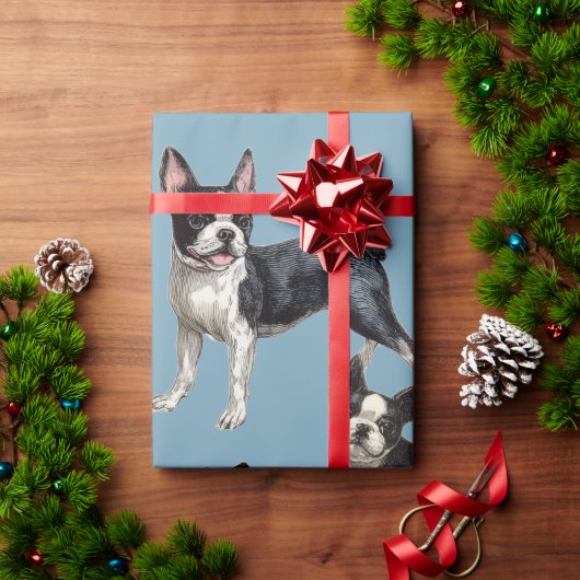 Boston Terrier Geschenkpapier (Feiertagsgeschenk)