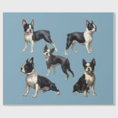 Boston Terrier Geschenkpapier (Flach)