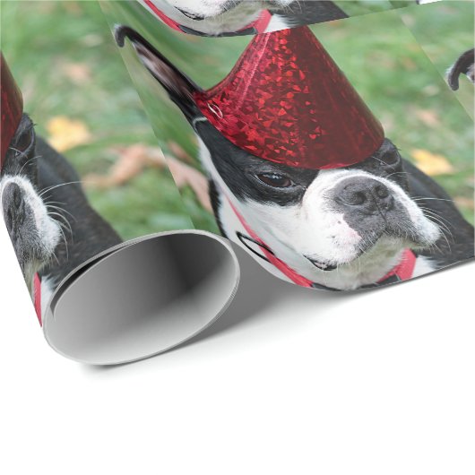 Boston-Terrier Geschenkpapier (Rolleneckpunkt)