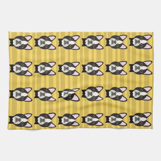 Boston Terrier Geschirrtuch (Horizontal)