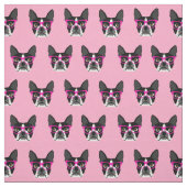 Boston Terrier Glasses - rosa Gewebe Stoff (Muster)