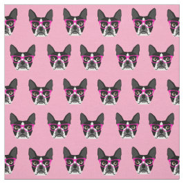 Boston Terrier Glasses - rosa Gewebe Stoff