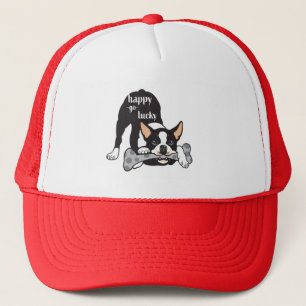 Boston Terrier. Glückliches Glück Truckerkappe