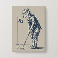 Boston Terrier Golf Vintage Hund Golfen Boston Mam