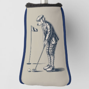 Boston Terrier Golf Vintage Hund Golfen Boston Mam Headcover