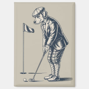 Boston Terrier Golf Vintage Hund Golfen Boston Mam Magnet