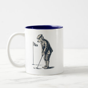 Boston Terrier Golf Vintage Hund Golfen Boston Mam Zweifarbige Tasse