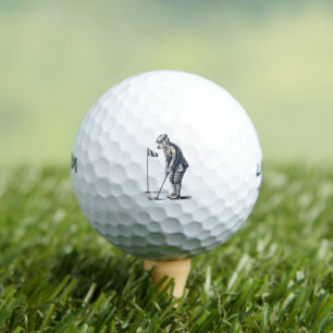 Boston Terrier Golf Vintage Hund Golfen Boston Mut Golfball