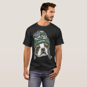 Boston Terrier Green Beanie T-Shirt (Vorne ganz)