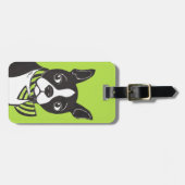 Boston Terrier Green Gepäckträger Gepäckanhänger (Vorderseite horizontal)