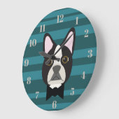 Boston Terrier Große Wanduhr (Winkel)