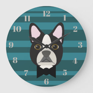 Boston Terrier Große Wanduhr