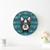 Boston Terrier Große Wanduhr (Zuhause)