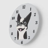 Boston Terrier Große Wanduhr (Winkel)