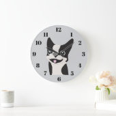 Boston Terrier Große Wanduhr (Zuhause)