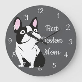 Boston terrier große wanduhr