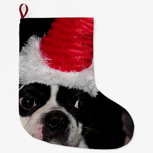 Boston-Terrier Großer Weihnachtsstrumpf (Vorderseite)