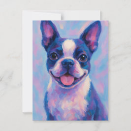 Boston Terrier Grußkarte - Blank Card Postkarte