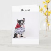 Boston Terrier Grußkarte Karte (Gelbe Blume)