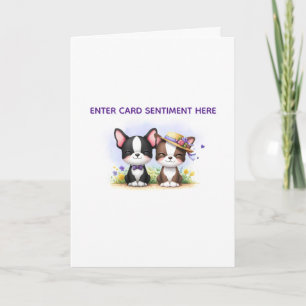 Boston Terrier Grußkarte mit individuellem Text Feiertagskarte