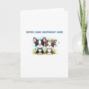 Boston Terrier Grußkarte mit individuellem Text Feiertagskarte