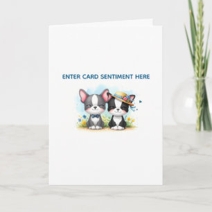 Boston Terrier Grußkarte mit individuellem Text Feiertagskarte