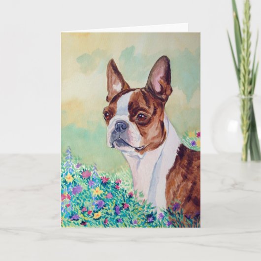 Boston Terrier Grußkarten Karte (Vorderseite)