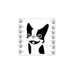 Boston Terrier Gummistempel