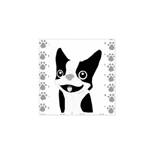 Boston Terrier Gummistempel (Prägung)