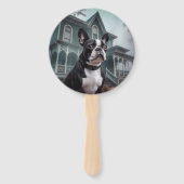Boston Terrier Halloween Beängstigend Fächer (Vorderseite)