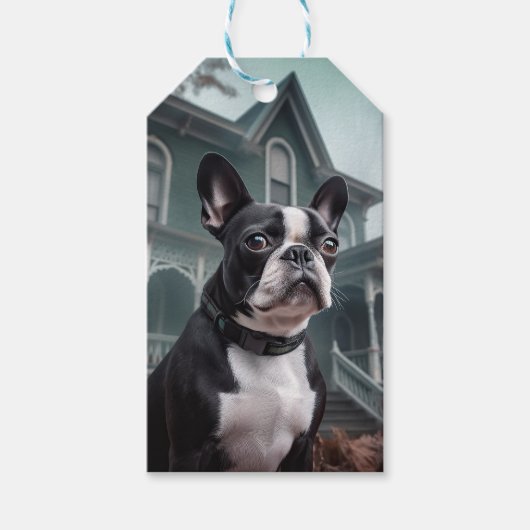 Boston Terrier Halloween Beängstigend Geschenkanhänger (Vorderseite)