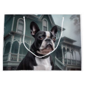 Boston Terrier Halloween Beängstigend Große Geschenktüte (Vorderseite)