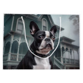 Boston Terrier Halloween Beängstigend Große Geschenktüte (Rückseite)
