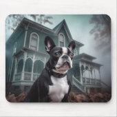 Boston Terrier Halloween Beängstigend Mousepad (Vorne)